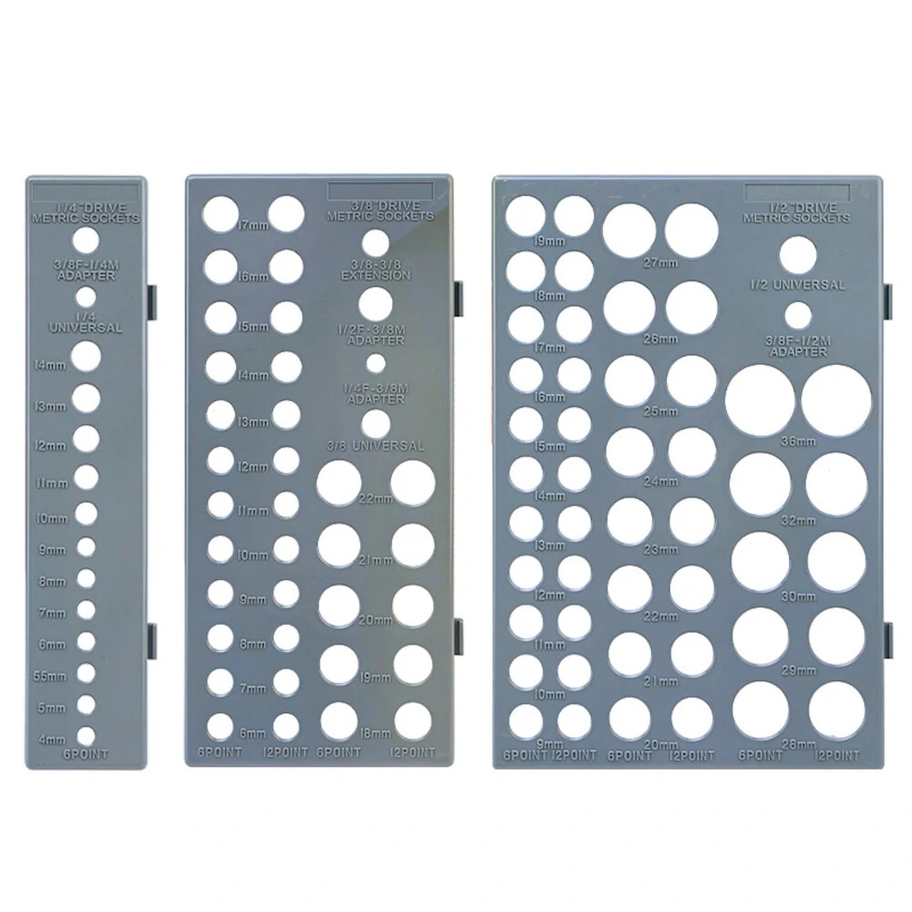 3pcs Multifunctional Socket Organizer Tray | Metric & Imperial Storage Rack - Image 2