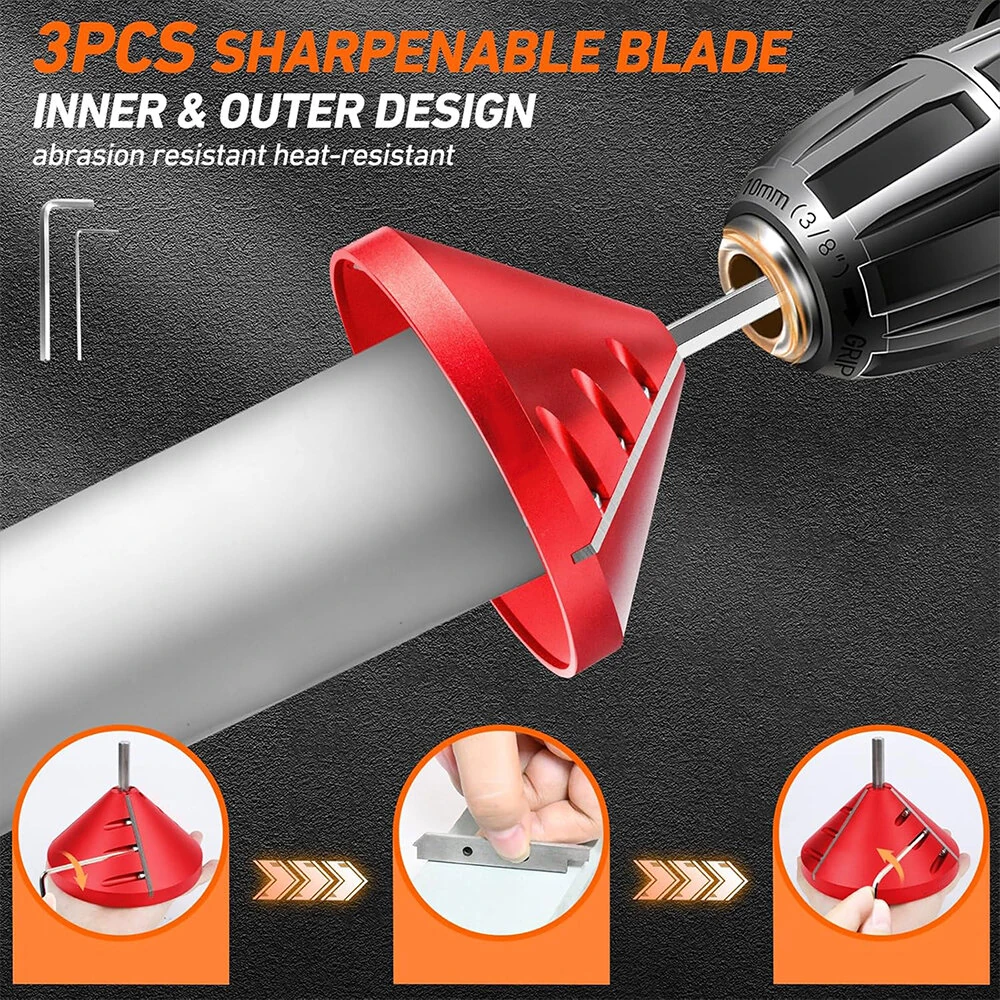 2 in 1 PVC Pipe Deburring Tool - Inner & Outer Chamfer Reamer for Plumbing - Image 5