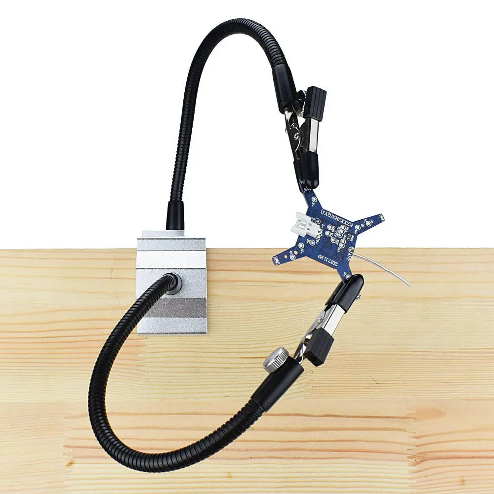 Newacalox Bench Vise & Soldering Station | Aluminum Table Clamp with 2 Flexible Arms & PCB Fixture - Image 2