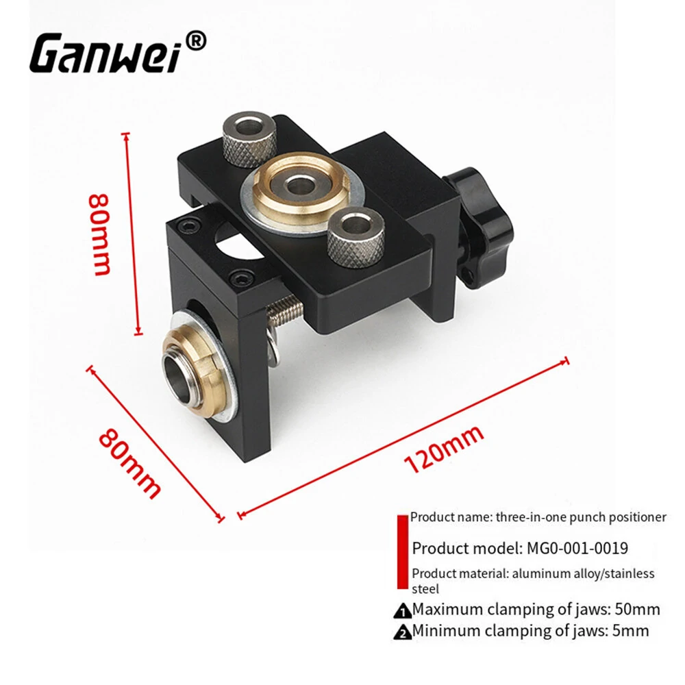 Ganwei 3-in-1 Punch Locator | Aluminum Alloy Woodworking Tool - 0-52mm Range - Image 5