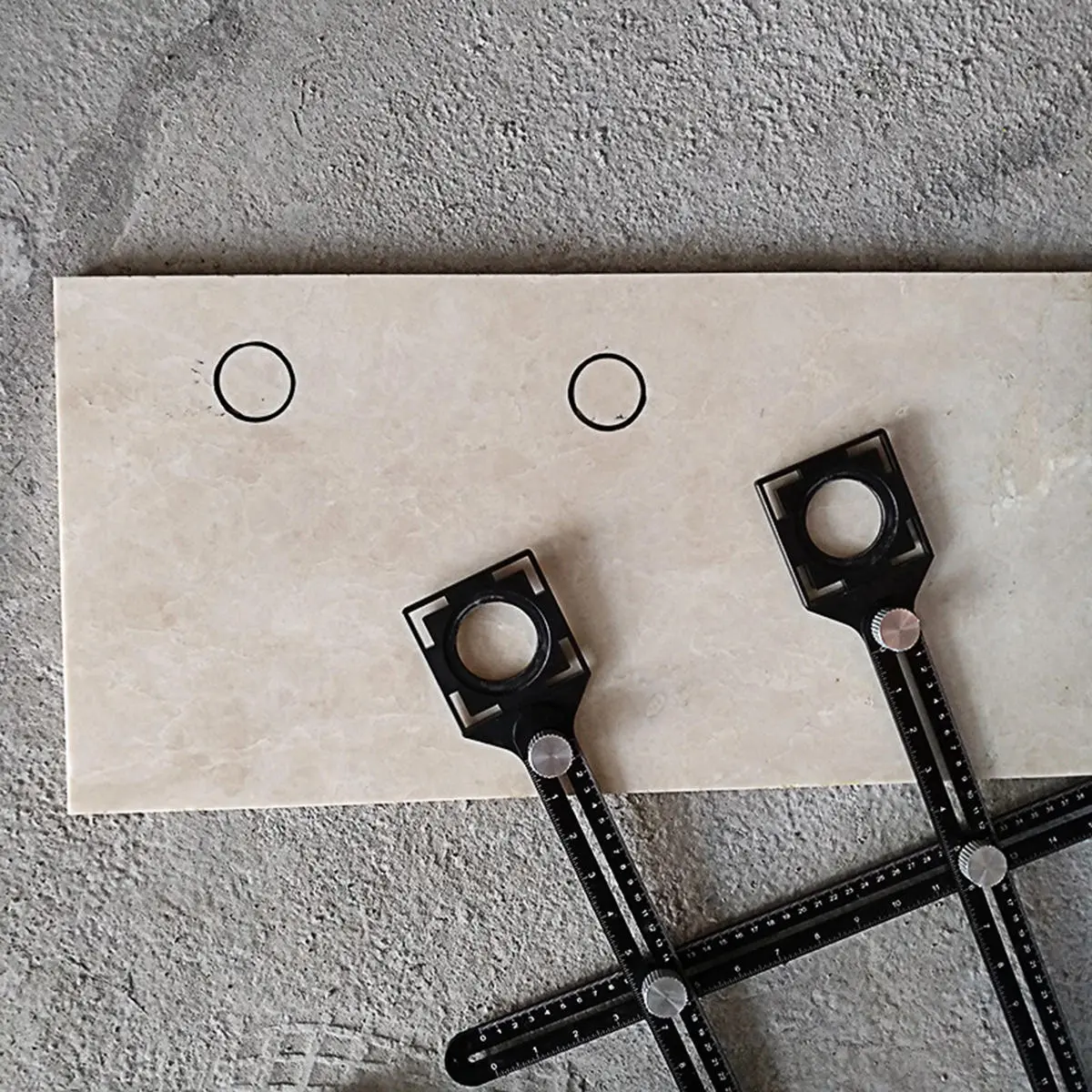 Double Head Folding Ruler Drill Guide | Ceramic Tile Hole Locator & Pocket Hole Jig Tool - Image 3
