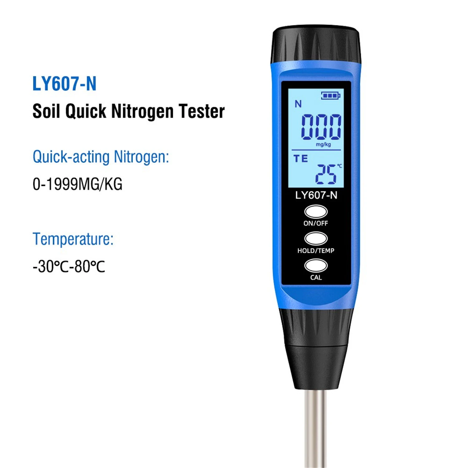 LY-607-N LED Soil Tester | Nitrogen & Temperature Detection | 0-1999mg/kg High Sensitivity Probe - Image 4
