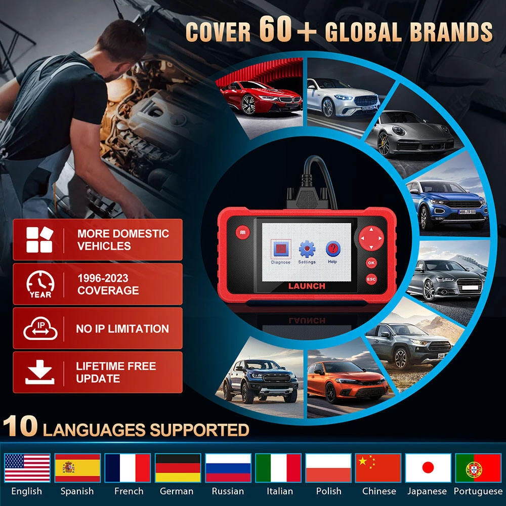 LAUNCH CRP123 Elite OBD2 Scanner | Engine ABS SRS Transmission Diagnostic Tool - Image 5