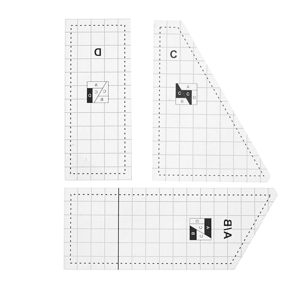3-5Pcs Grid Sewing Ruler Template Kit | Hollow Square for Patchwork & DIY - Image 2