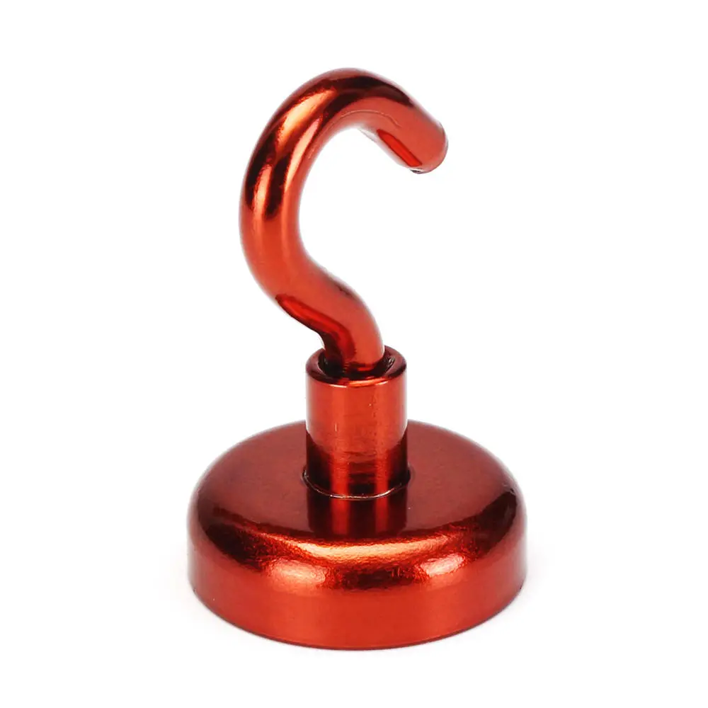 Effetool 2pcs 25mm 22KG Magnetic Hooks - Neodymium Magnet Red Hook Holder - Image 2