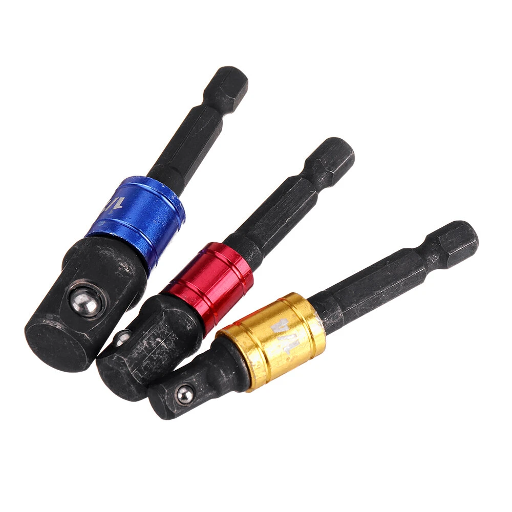 3Pcs Black Screwdriver Extension Bar Adapter - 1/4 Inch Hex Shank Bit Socket Set - Image 4
