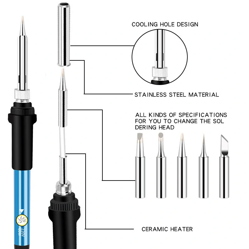 Adjustable Temperature Electric Soldering Iron - 71 Pcs Wood Burning Kit | Pyrography Pen - Image 3