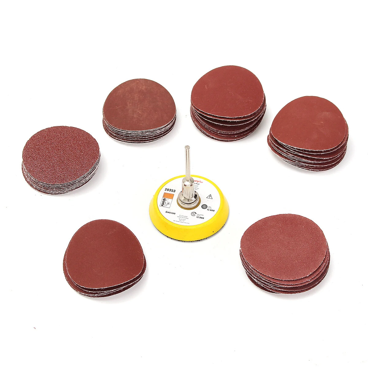 50mm 60pc Hook Loop Sanding Pad Discs | 100-2000 Grit | 3mm Shank - Image 3
