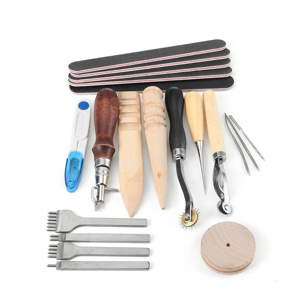 Leather Craft Tools Kit - 50PCS DIY Sewing Stitching & Carving Punch Set - Image 2