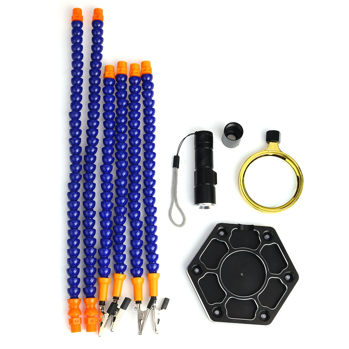 Flexible Soldering Helping Hands with Magnifier & Light | 3rd Hand PCB Holder - Image 5