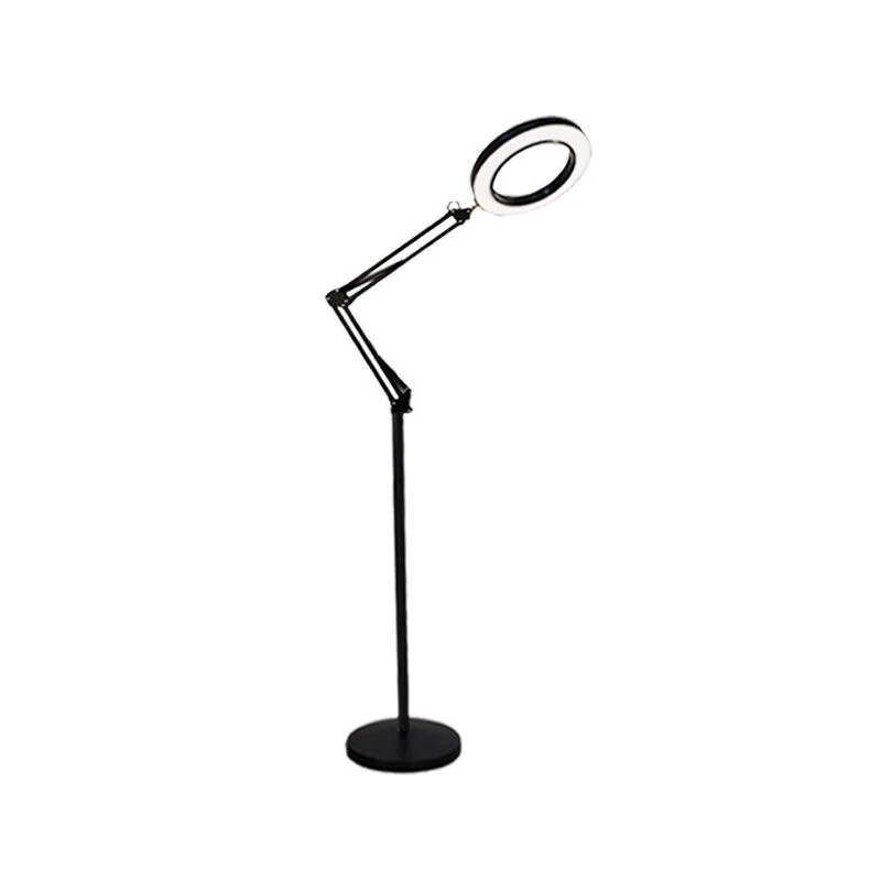 8X Magnifier LED Floor Lamp - Long Arm Folding Design with 6 Ring & USB - Image 2