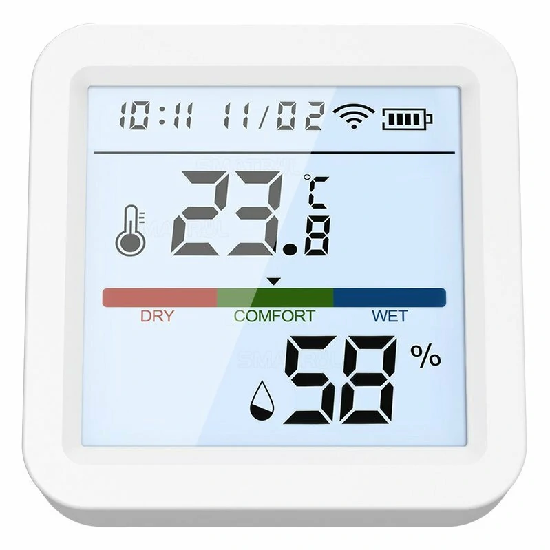 Smart Wifi Temperature Humidity Sensor with Backlight - Real-Time Monitoring, High Accuracy, Compatible with Alexa & Google Home - Image 2