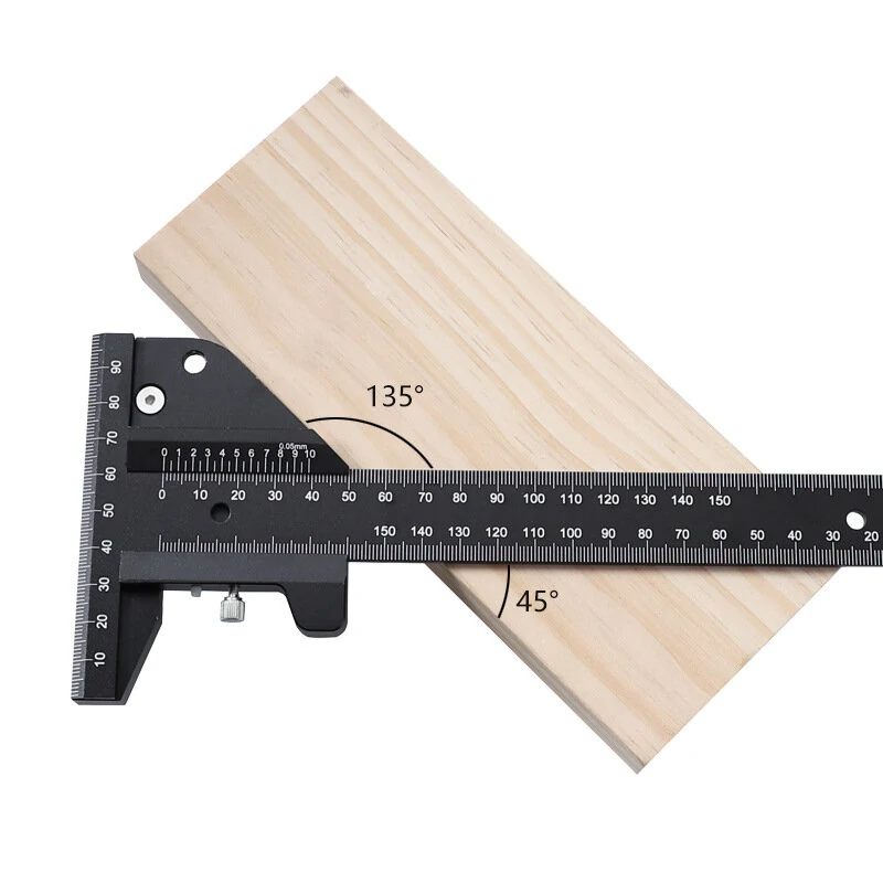 Aluminum Alloy T-Type Drawing Ruler - Detachable Multifunctional DIY Woodworking Tool - Image 3