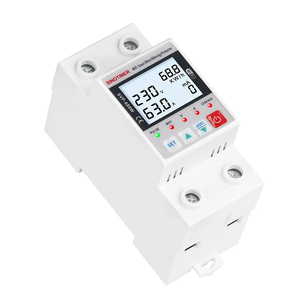 SINOTIMER SVP688 WiFi Energy Meter | Voltage Current Leakage Protection | Real-Time Monitoring & Timing Modes - Image 4