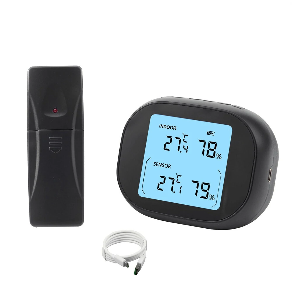3-in-1 Wireless Hygrometer | Indoor Outdoor Temperature Humidity Gauge | 433Mhz 100m Range & USB Charging - Image 4