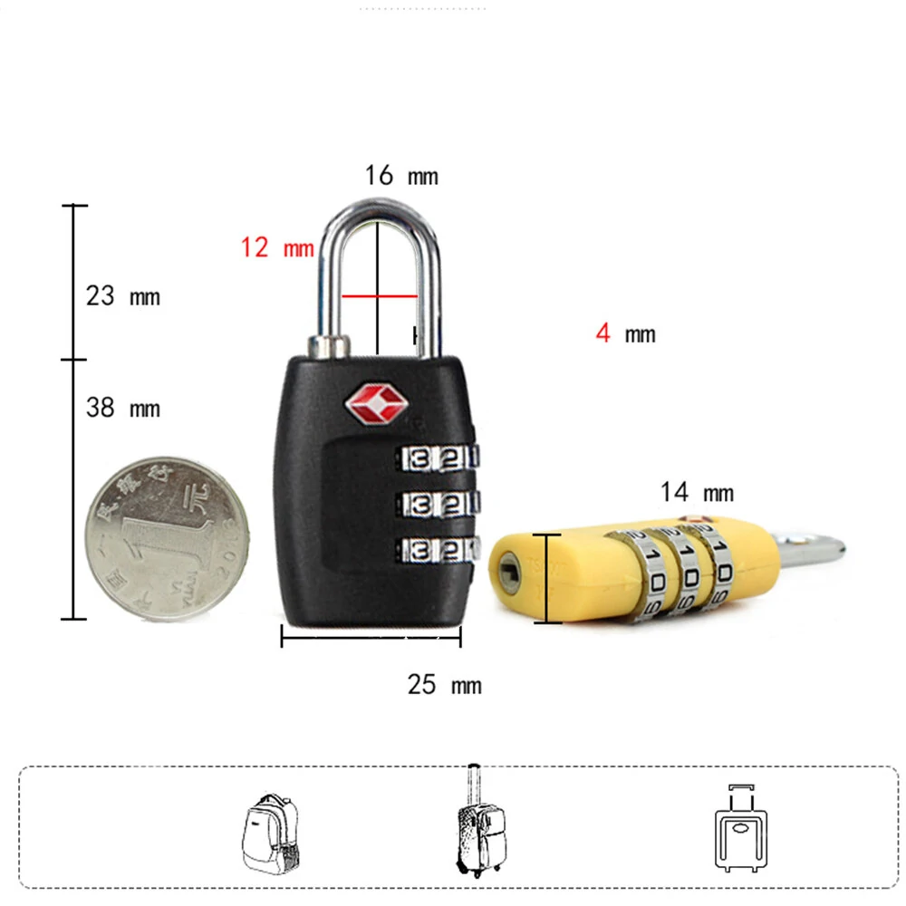 TSA335 Luggage Lock - TSA Approved Travel Lock | Lightweight & Durable Zipper Lock - Image 2