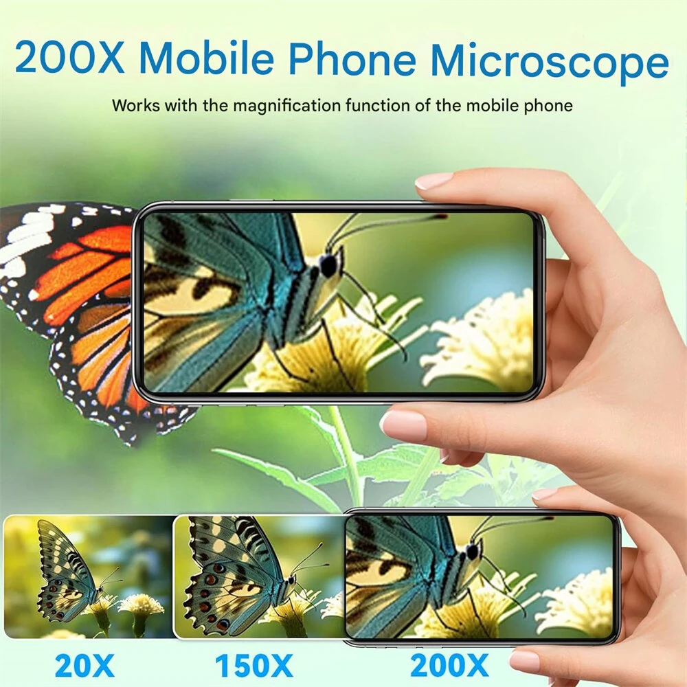 Mobile Phone Microscope - 200x Magnification with LED Light & CPL Filter - Image 4