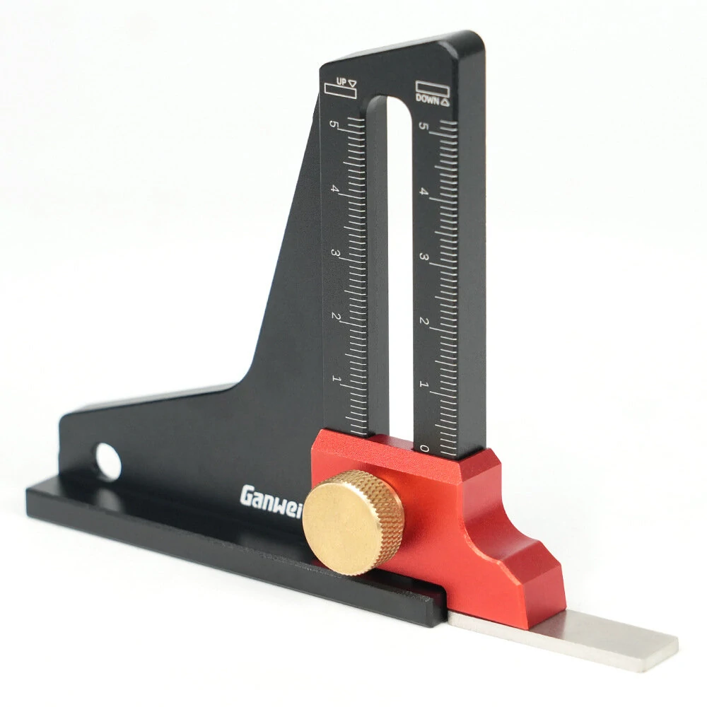 Aluminum Alloy Woodworking Height Gauge - Adjustable Depth Measurement Tool for Milling & Trimming - Image 3