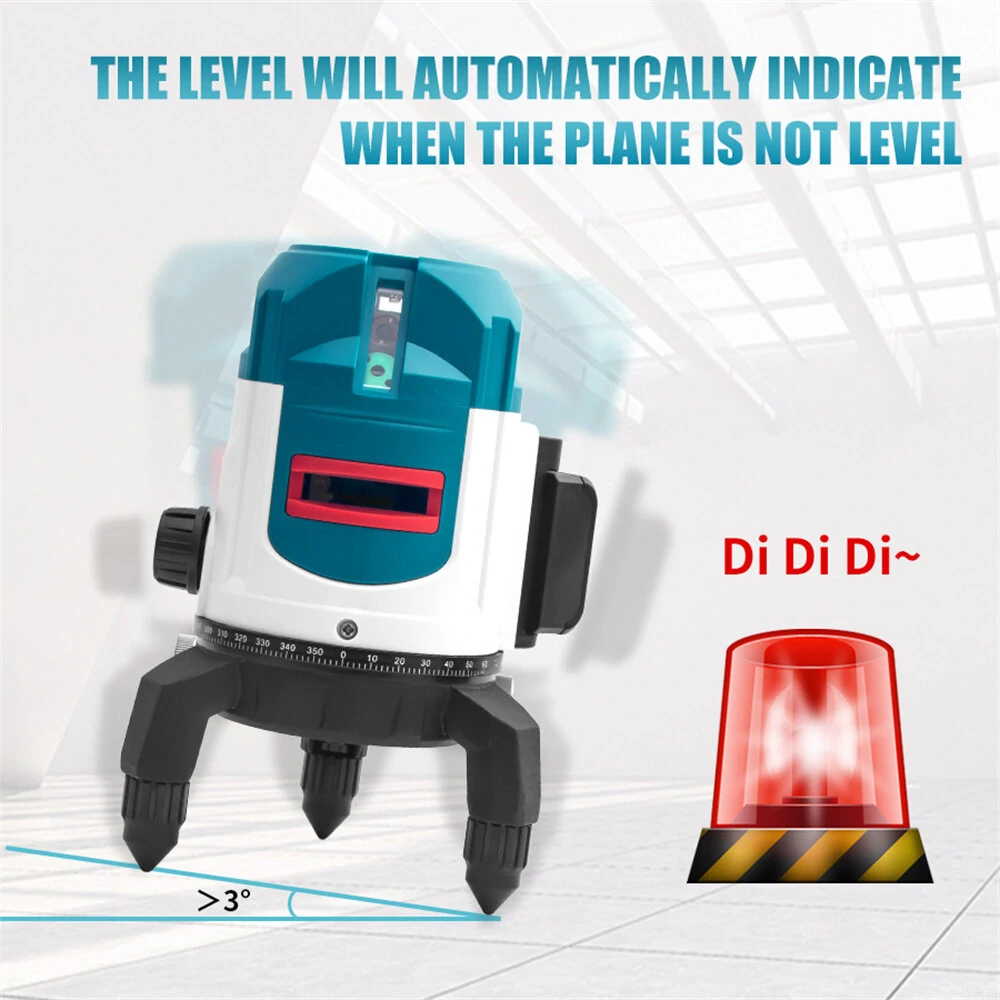 HIKDA 5-Line Green Laser Level | High Accuracy & Outdoor Visible | 13-Hour Runtime - Image 2