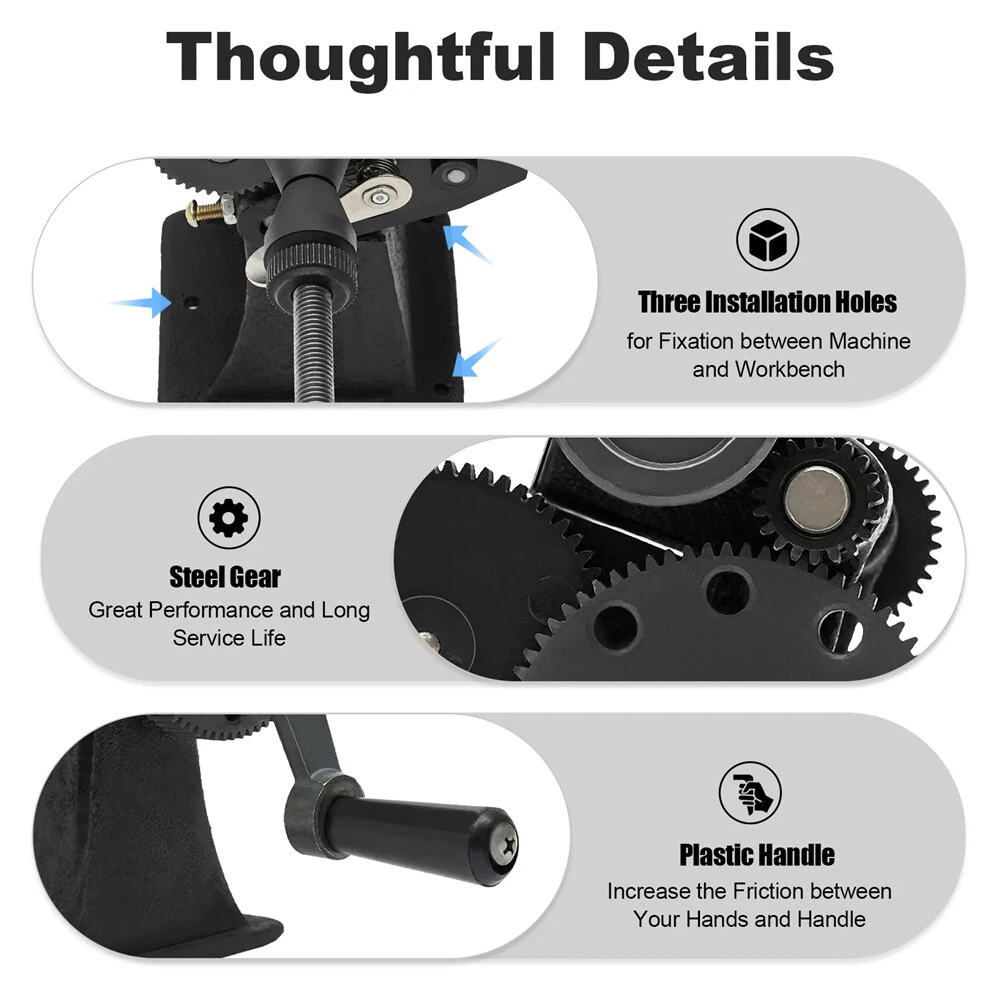 Manual Coil Winder Counter Machine - 02-26mm Wire Diameter - Cast Iron Frame & Steel Gear - Image 3