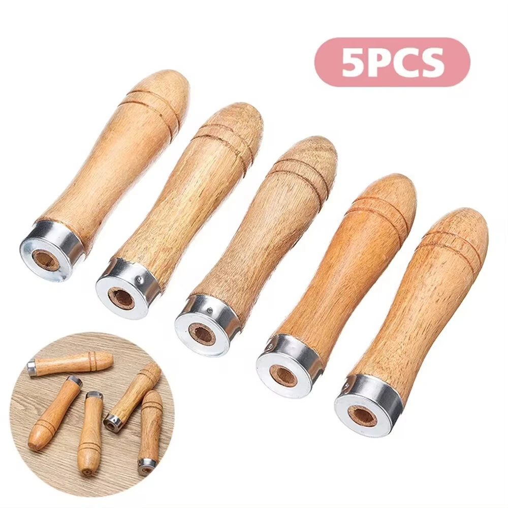 5PCS Wooden File Handles - Ergonomic Secure Fit for 4-6 Inch Files | 9cm Length - Image 2