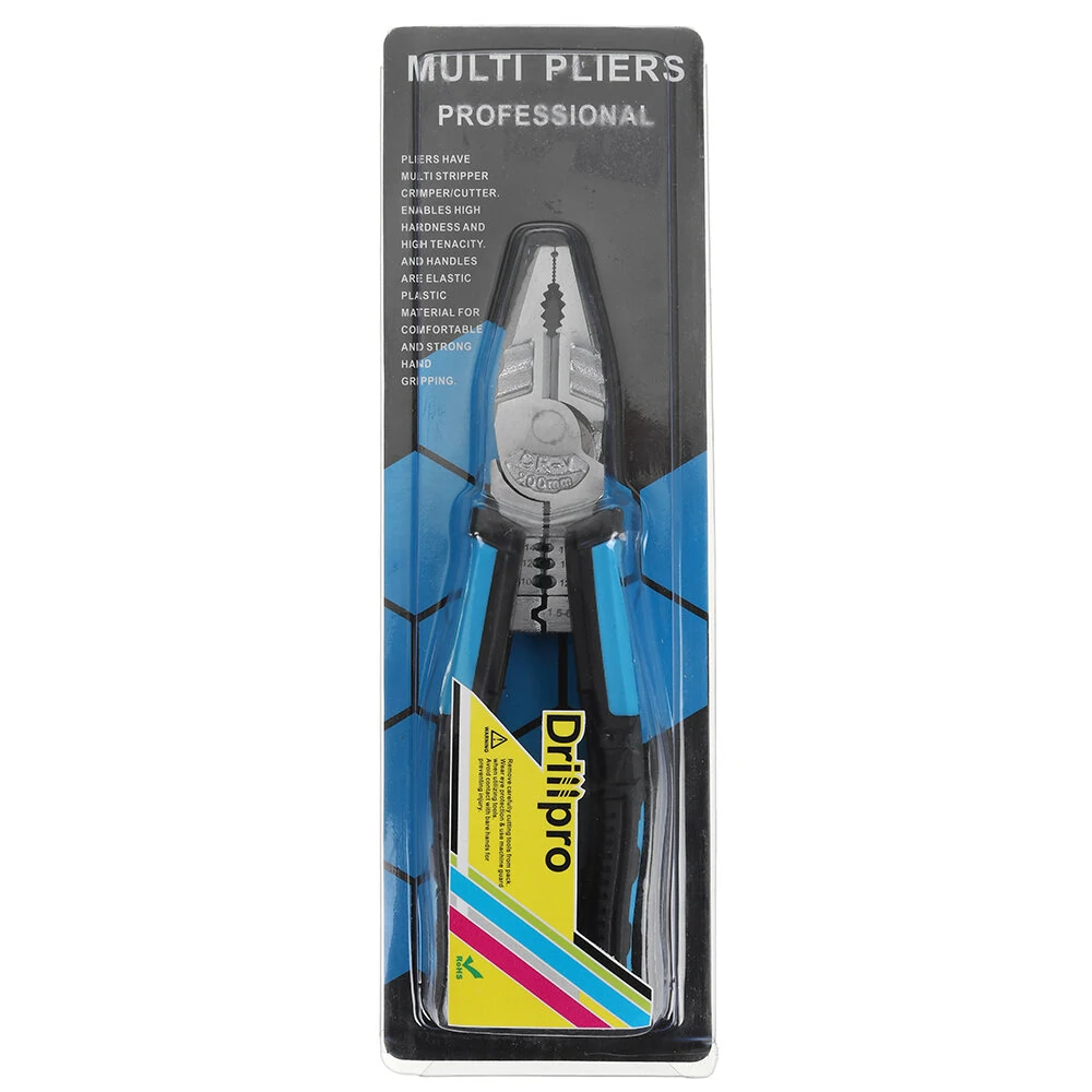 Drillpro 8-Inch Multitool Pliers | Wire Stripper, Cutter & Crimper - DIY Hand Tool - Image 2