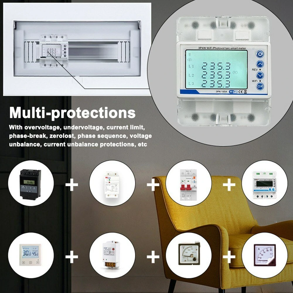 Tuya WiFi 3P4W Smart Energy Meter - Three Phase Reclosing Switch Protector - Image 4