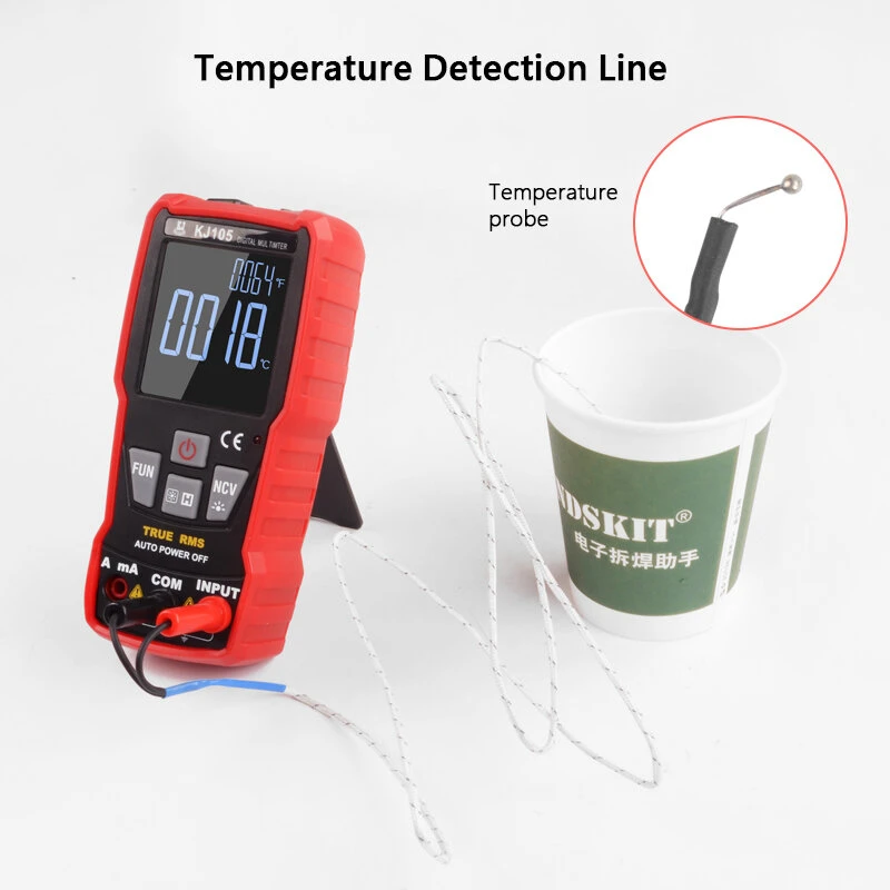 KJ105 Digital Multimeter - 6000 Counts AC DC Voltage Tester with Test Leads - Image 5