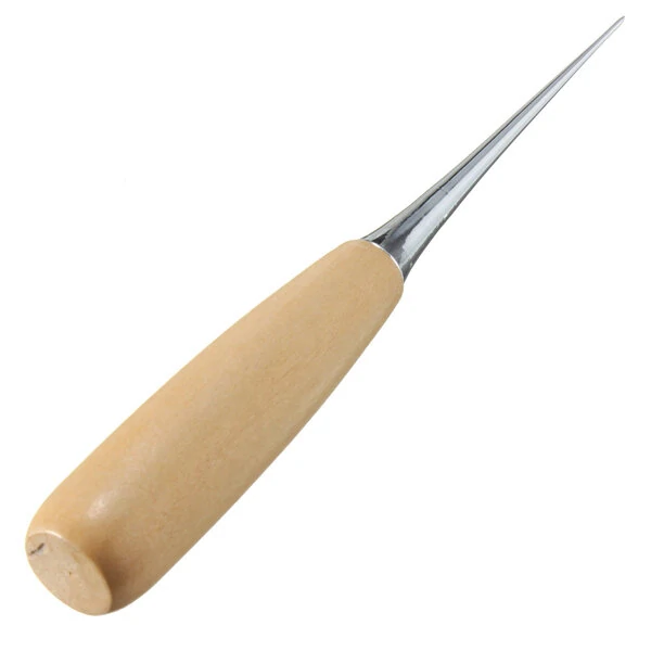 Leather Craft Hand Awl Punch Tool - Wood Handle Polishing DIY | Handmade - Image 3