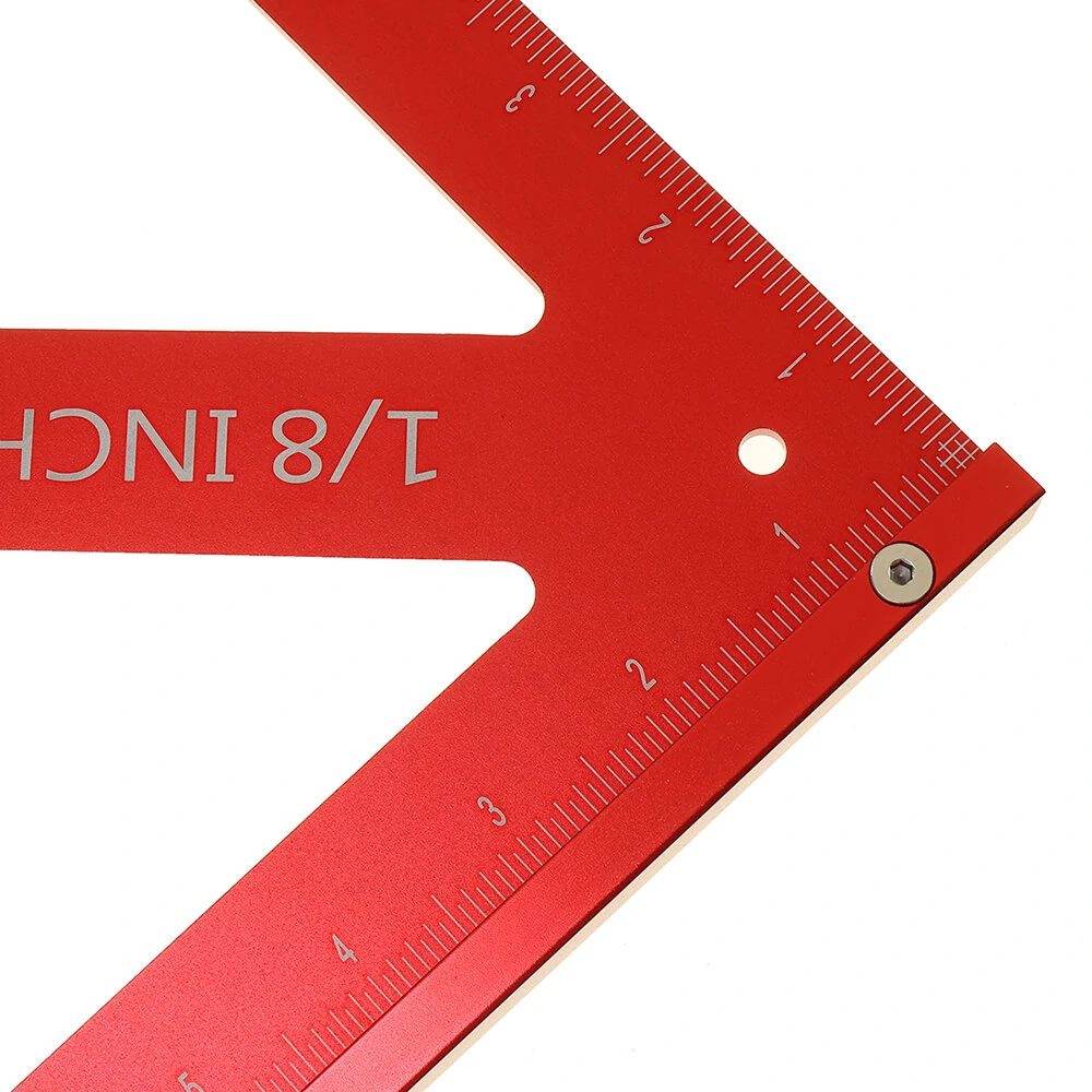 90/45 Degree Aluminum Woodworking Triangle Ruler | Inch Scale Precision Tool - Image 5