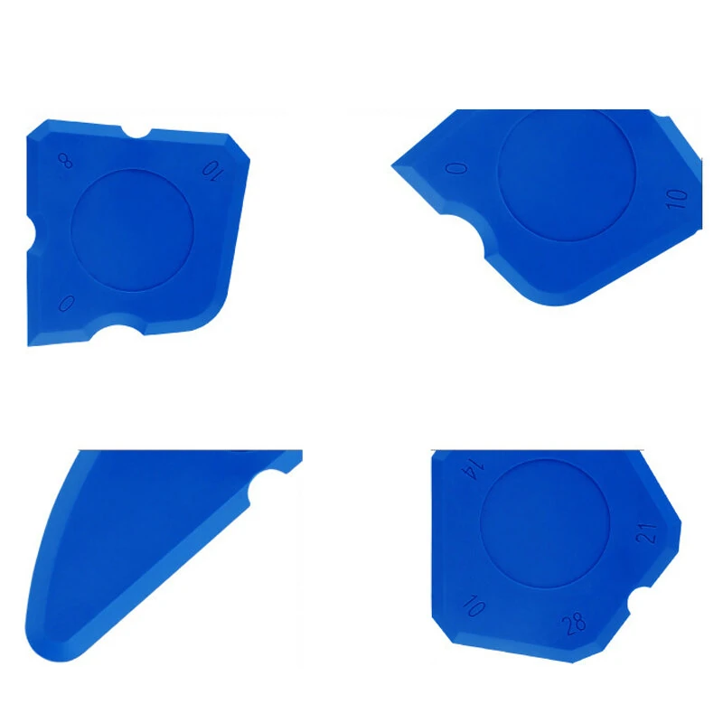 4PCS Silicone Caulking Tool Set - Ergonomic Sealant & Grout Remover - Blue - Image 2