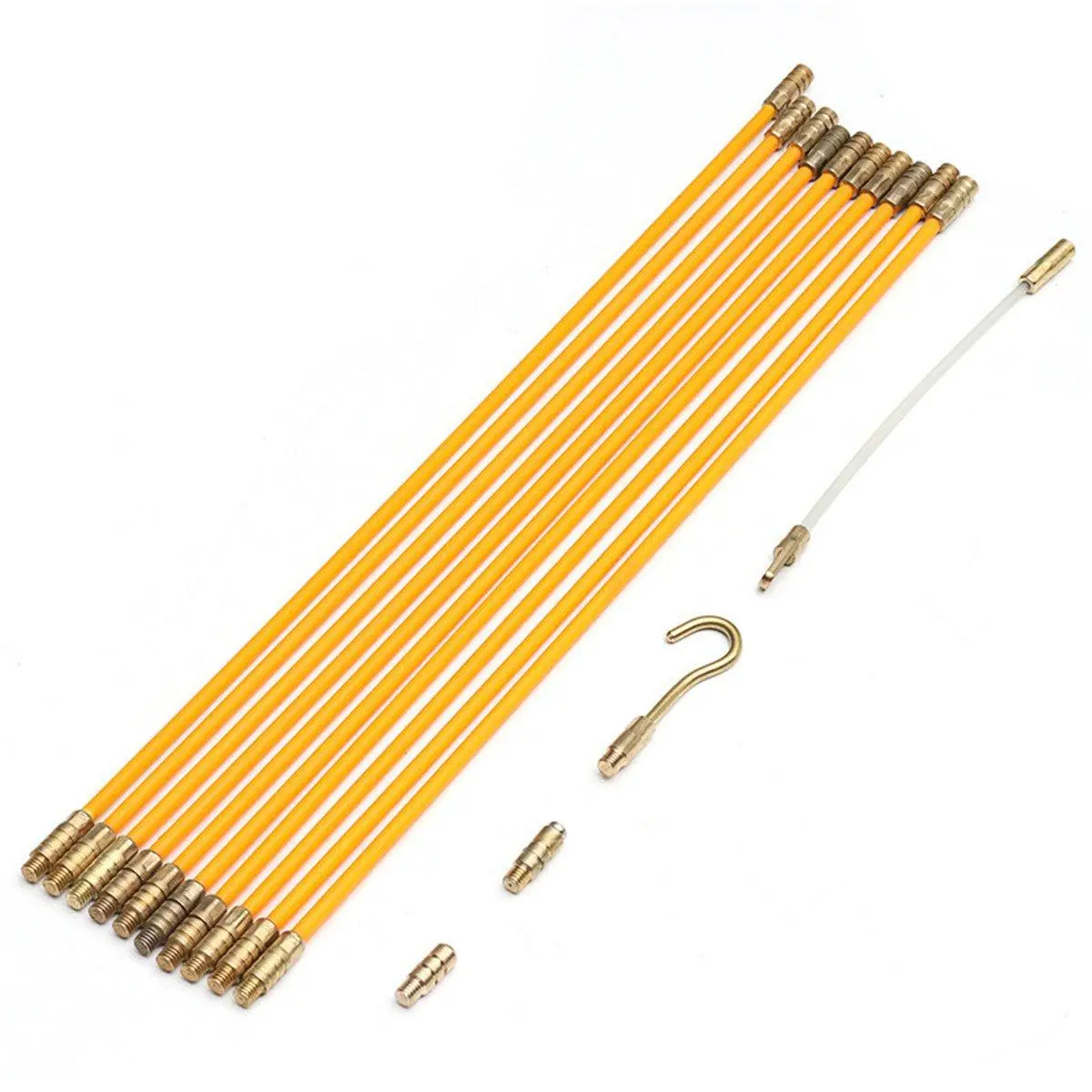 10Pcs 0.45Mx4mm Fiberglass Cable Puller Rod Kit | Electrical Wire Running & Installing - Image 4