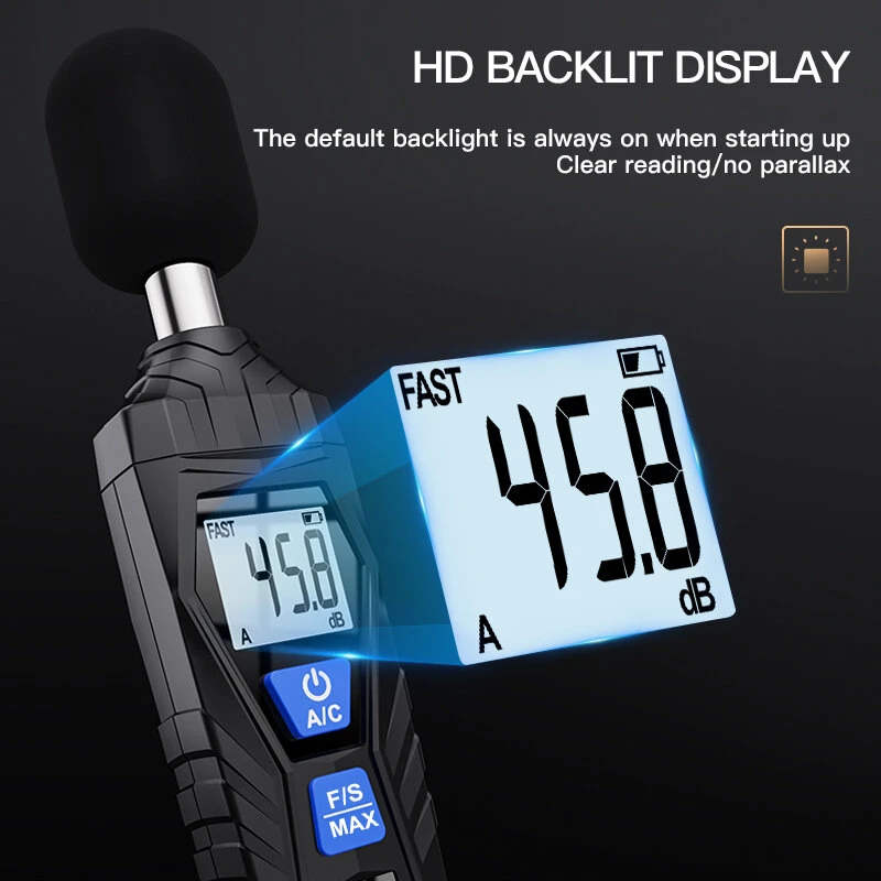 MESTEK SL720 Digital Sound Level Meter | 30-130dB Noise Decibel Tester - Image 5