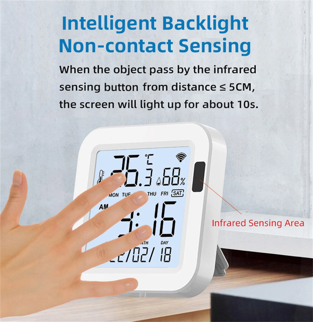 Smarsecur Smart WiFi Temperature & Humidity Sensor - Real Time Monitoring | Remote Access | Energy Efficient - Image 3