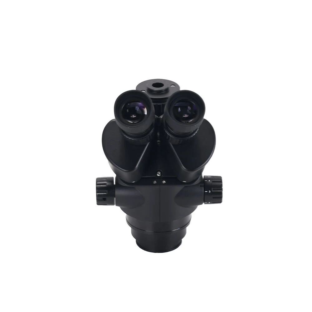 AmScope 7X-45X Trinocular Stereo Microscope Head | 0.5x & 2.0x Auxiliary Lenses - Image 3
