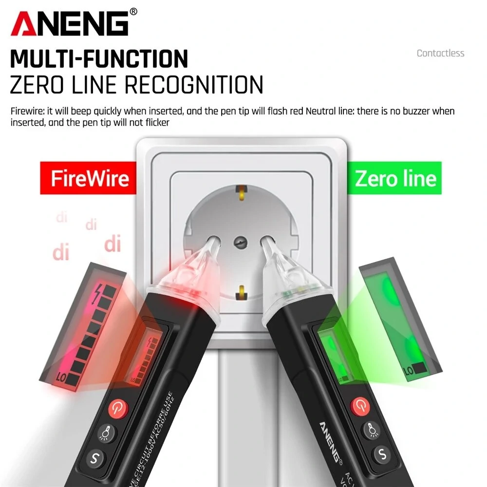 ANENG VC1010 Digital Voltage Tester Pen | Non-Contact AC 12-1000V Sensor - Image 4