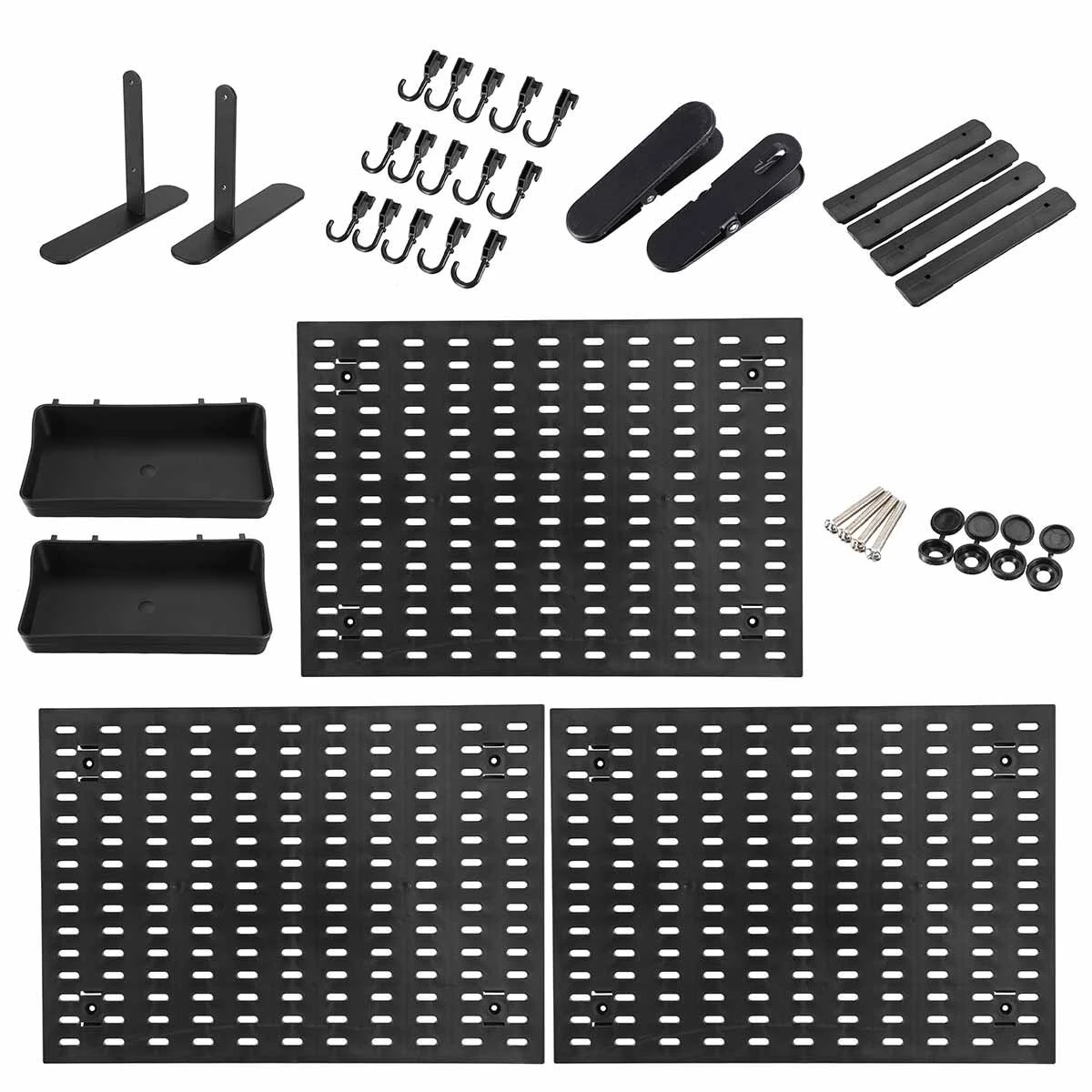 Portable Pegboard Organization Kit - 90cm x 42cm Plastic Storage Board | Tool-Free Assembly - Image 4