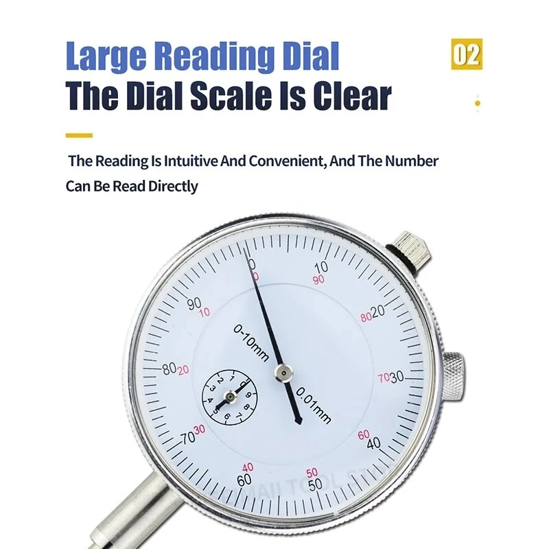 Dial Indicator Magnetic Stand | 0-10mm 30mm 0.8mm Gauge Base | Micrometer Tool - Image 4