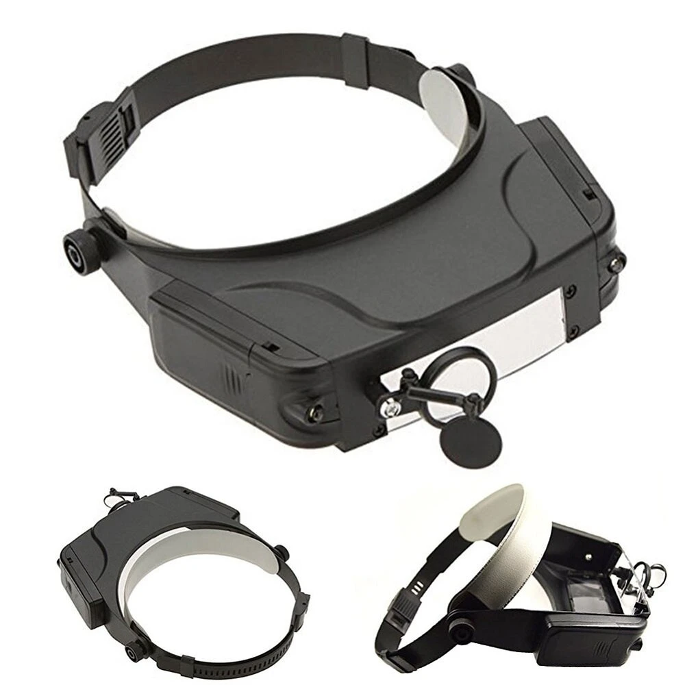 Magnifying Glass Headband with LED Light - Multi-lens Acrylic Eye Magnifier for Reading - Image 2