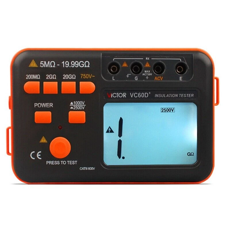 VICTOR VC60B/D/E+ Digital Insulation Resistance Tester | Megohmmeter 1000V - Image 2