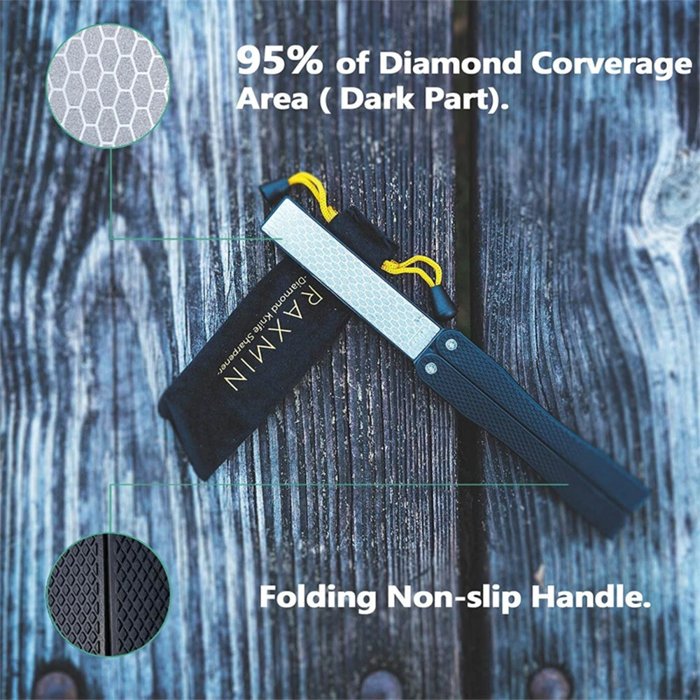 Diamond Knife Sharpener Stone - Double Sided Pocket Sharpener | Fast Professional Kitchen Tool - Image 2