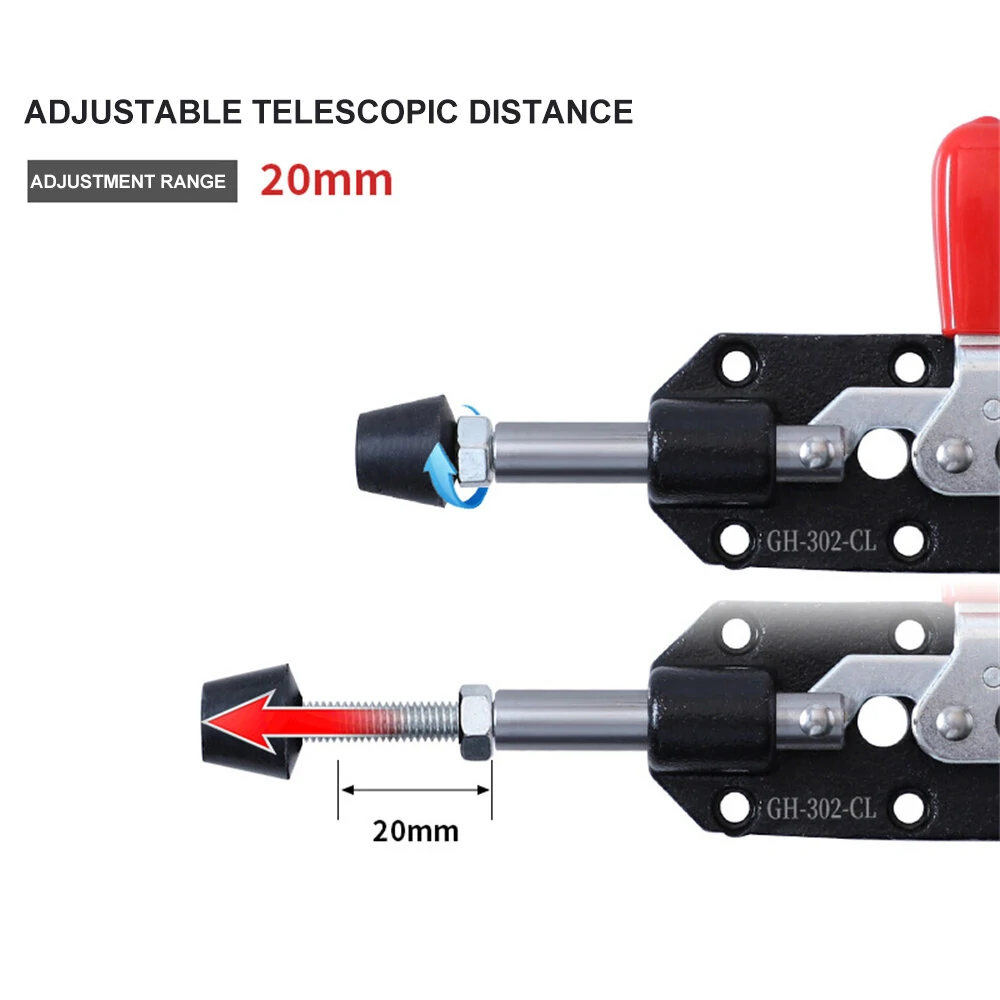 Quick Release Toggle Clamp GH-302-CL | 82kg Holding Capacity, 20mm Stroke for Woodworking - Image 3