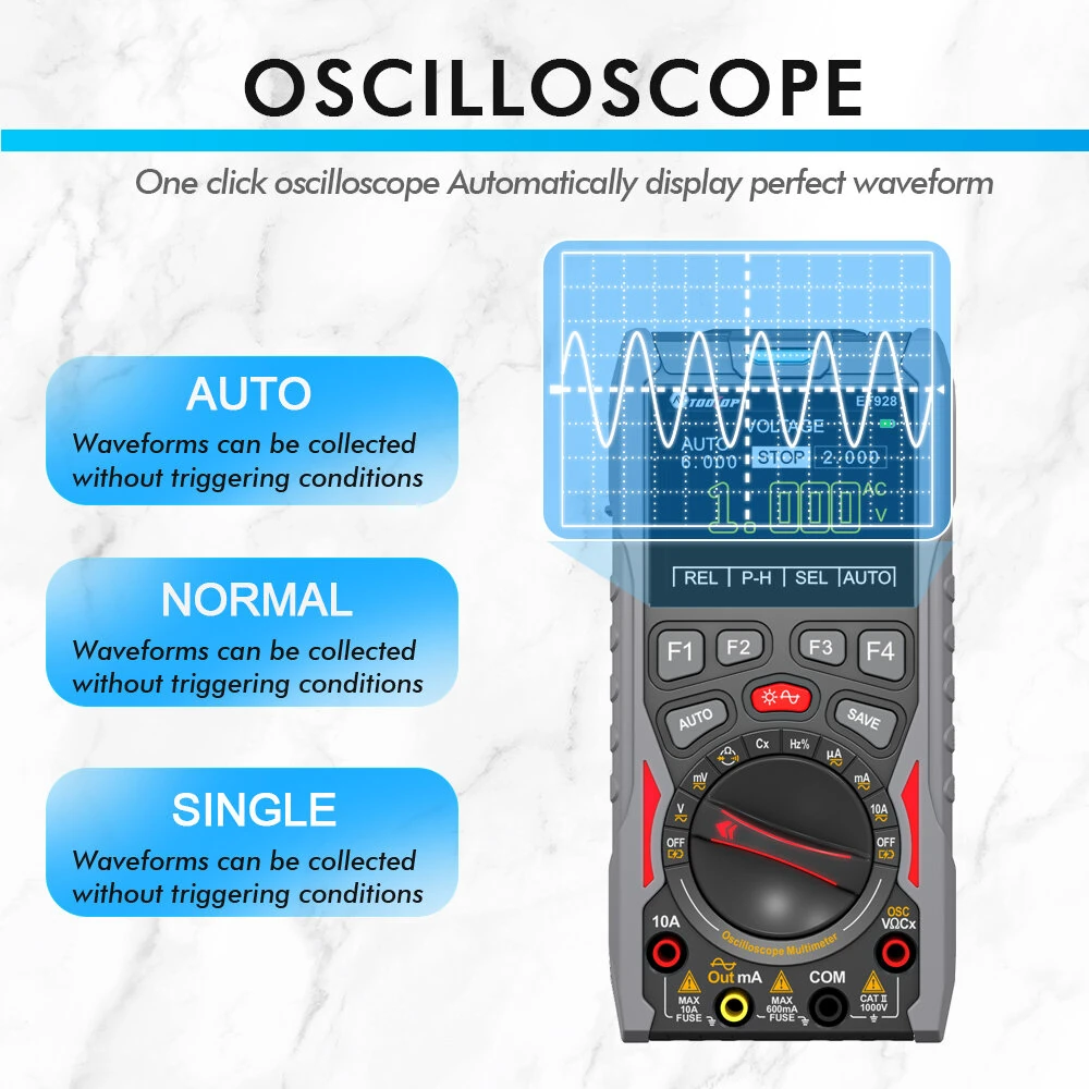 ET928 3-in-1 Digital Oscilloscope Multimeter Signal Generator | 50Msps, 320x240 Display | Portable Professional Tool - Image 5