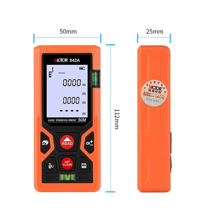 Victor VC842 Laser Range Finder - 50m to 120m Infrared Rangefinder & Digital Tape Measure Tool - Image 5