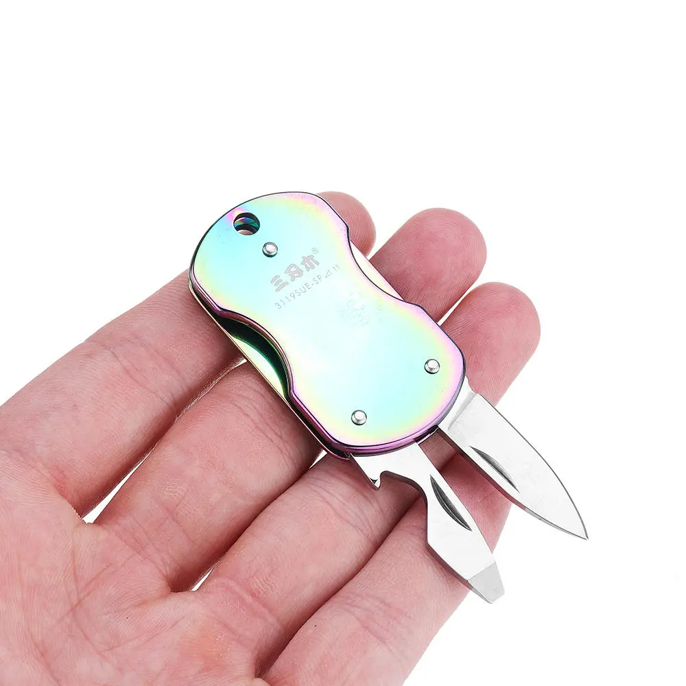 Sanrenmu 3-Blade Multifunction Tool | Mini Folding Bottle Opener for Camping EDC - Image 2