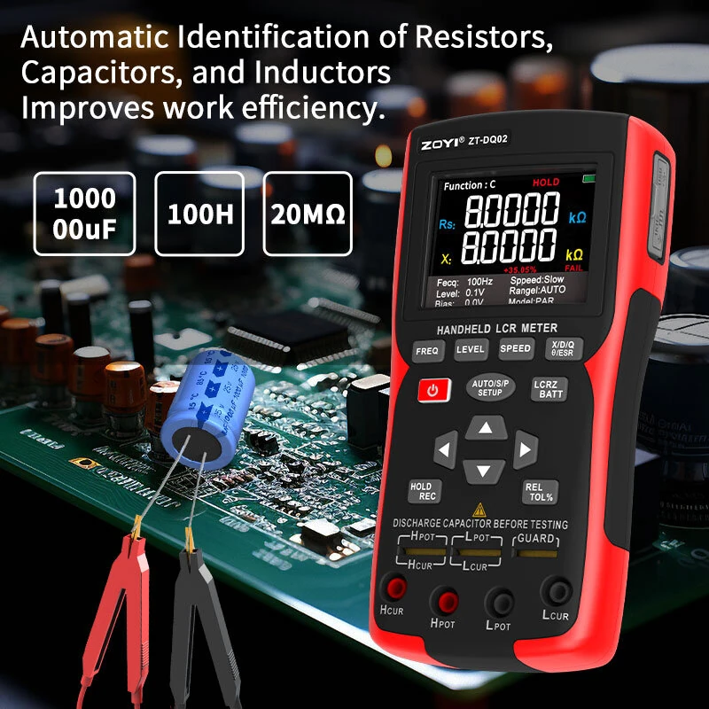 ZOYI ZT-DQ01 Digital LCR Bridge Tester - Handheld Meter 0.3% Accuracy - Image 4