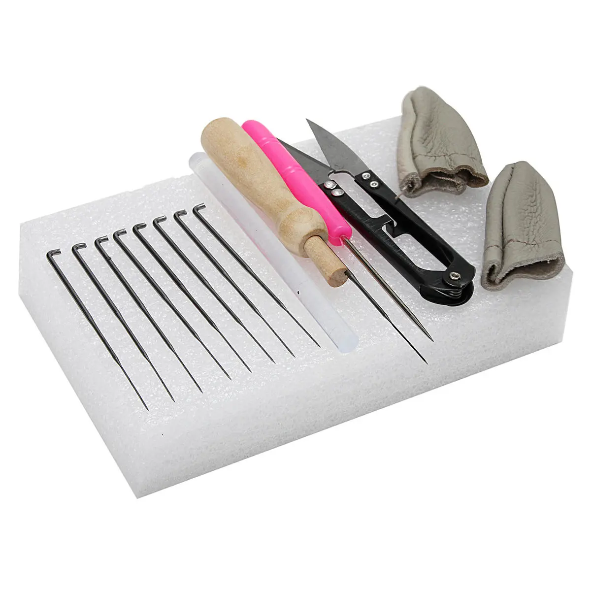 Wool Felt Needle Felting Starter Kit - 15pcs Tools with Mat & Scissors - Image 3