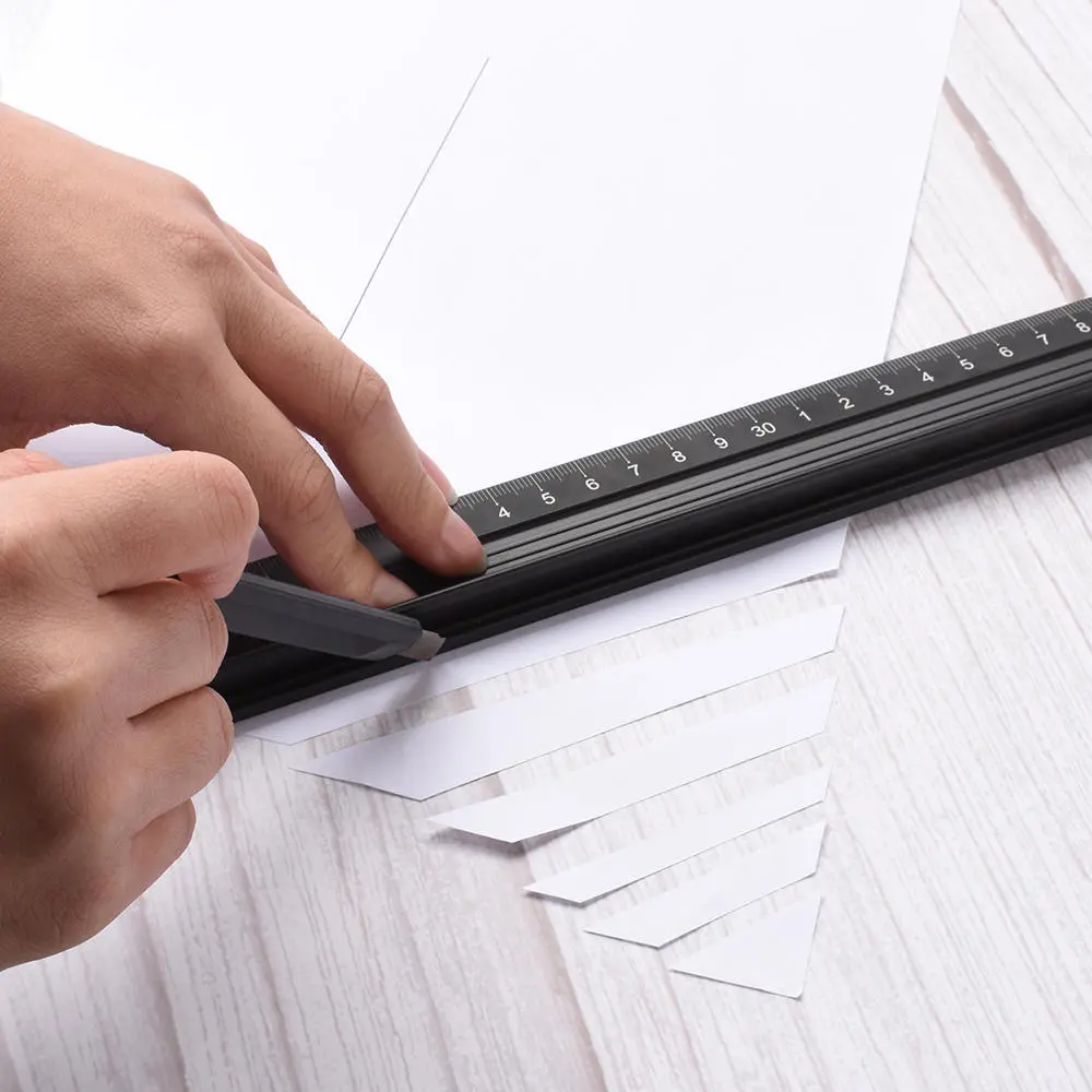 Aluminum Alloy Straight Ruler - Non-Slip Cutting Protection Tool for Drawing & Crafts - Image 2