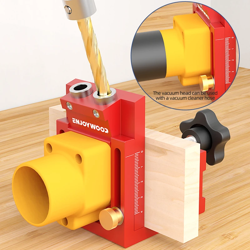 ENJOYWOOD Pocket Hole Jig Kit with Clamp & Hole Locator | 9.5mm Drill Bit & Dust Adapter - Image 5