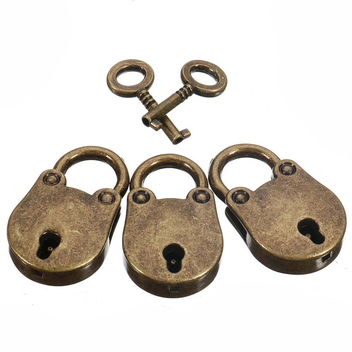 Old Vintage Antique Style Mini Padlock - 3pcs with Keys | Practice Lock - Image 2